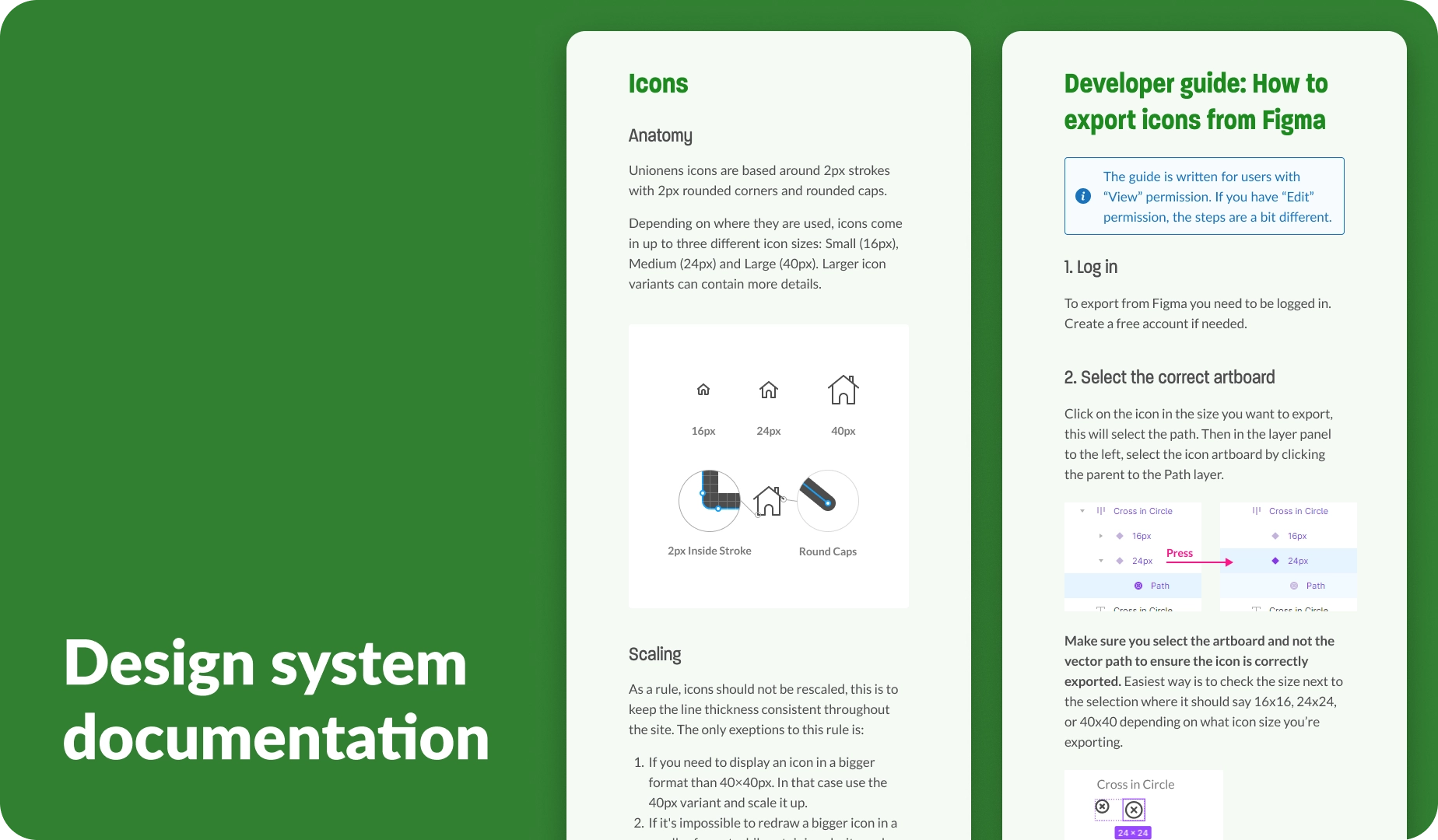 Example of design system documentation