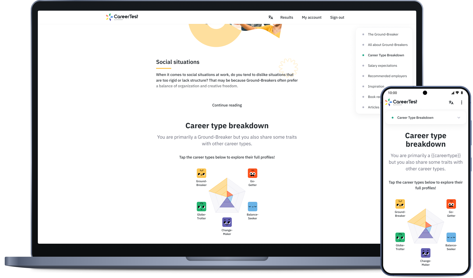 Universum rankings section